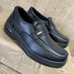 新品★男士★25.5cm★輕量 防潑水人造皮革商務鞋 110 黑