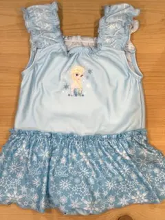 エルサ 水着 水色 フリル付き　110