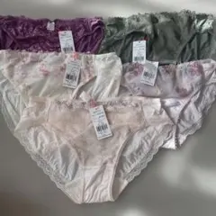 【新品】全部トリンプ花柄刺繍 Lサイズ ショーツ 5枚セット