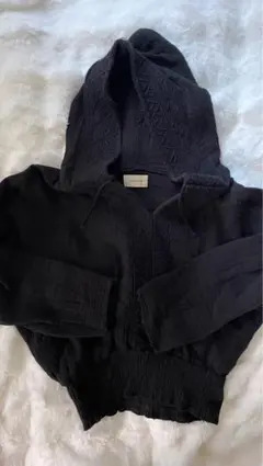 maturely ブラック フード付きパーカー