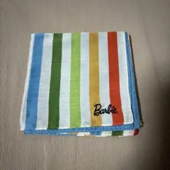 【未使用】Barbie バービー ハンカチ 2006年製 ストライプ 日本製