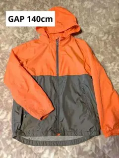 Gap Kids フード付きジャケット 140cm オレンジ/グレー