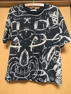 ZARAザラ⭐アートプリント 半袖Tシャツ 黒　Lサイズ古着