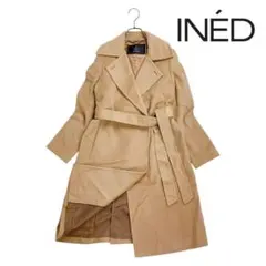 12T406☆ INED カシミヤ100 ベルテッド ガウンコート Aライン M