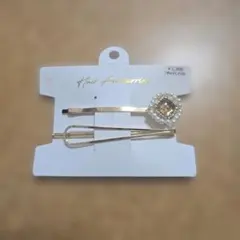 ゴールドパール装飾ヘアピン2個セット