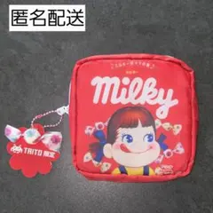 タイトー限定　ミルキー　スクエアポーチ　ペコちゃん　不二家
