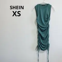SHEIN【XS】ノースリーブ ミニワンピース グリーン タイト きれいめ 緑