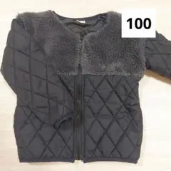 petit main プティマイン 100cm ジャンパー 黒 キルト ボア