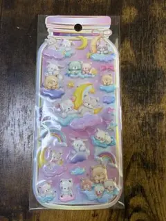 マシュマロシール　ぷにぷにシール　 3D 立体　アニマル　パステル
