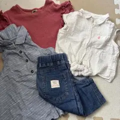 女の子90cm 4点セット☆カットソー2着チュニック1着パンツ1着