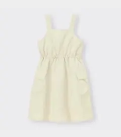 gu ジーユー　GIRLSテックジャンパードレス　ジャンパースカート　アイボリー