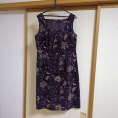 LAURA ASHLEY 膝丈起毛ジャンパースカート エキゾチックな花柄 13号