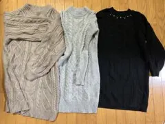 ニットワンピ　膝丈　ワンピース　ニット　INGNI UNIQLO 冬服のサムネイル