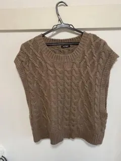 Raf Raf ケーブルニット ノースリーブ ブラウン M