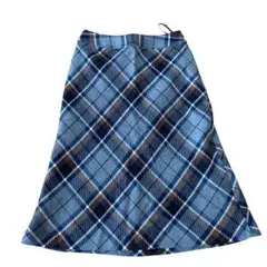 フレアスカート チェック柄 グレー ひざ丈