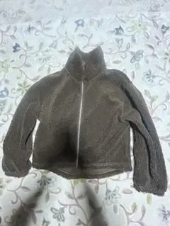 ブラウン フリースジャケット ジップアップ