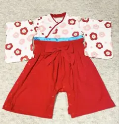 ベビー　和装 袴 　ロンパース 　カバーオール　着物 女の子 　節句　お雛様