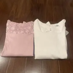 INGNI（イング）バックリボンシャツ リブニットインナー カットソー2点まとめ