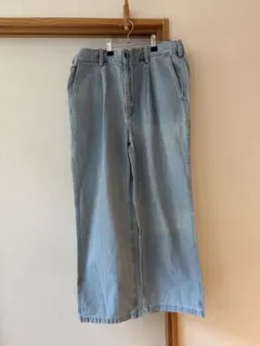 GU ライトブルー ワイドパンツ Mサイズ
