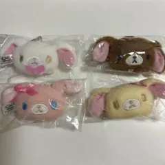 シュガーバニーズ　ぬいぐるみチャーム　コンプリート　しろうさ　ももうさ　くろうさ