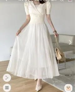 dholic カシュクールニット&チュールワンピースSET・t00792