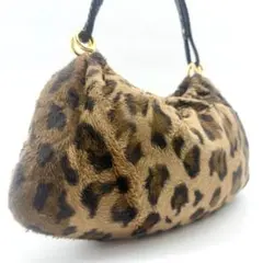 kate spade　ミニハンドバック　ヒョウ柄　ファー　レザー