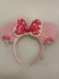 美品✨Disneyミニーイヤリングカチューシャピンク