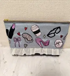 インド刺繍リボンポーチ