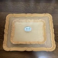 トールペイント　トレー　白木