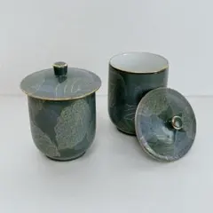 美品✨】九谷焼 仙守 蓋付き湯呑み 2客セット - メルカリ