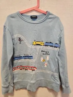 クレードスコープ 電車刺繍 長袖トレーナー 120