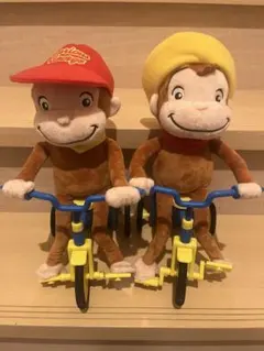 【レア品】Curious George 自転車走行ぬいぐるみセット