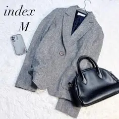 インデックス/テーラードジャケット/グレー/Mサイズ/ワンボタン/美品✨️