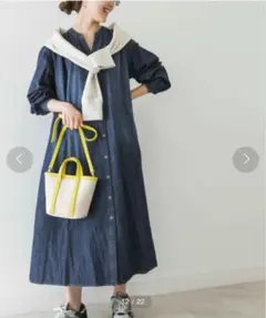 URBAN RESEARCH ボリュームスリーブライトデニムワンピース