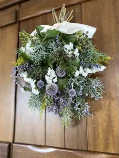 早春のふわふわスワッグ　スワッグ　和布　ドライフラワー ホワイトデー　ラッピング