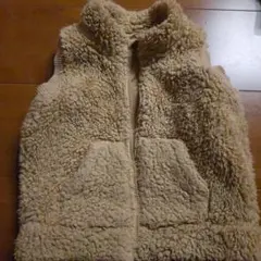 ベージュ フリース ジップアップ ベスト