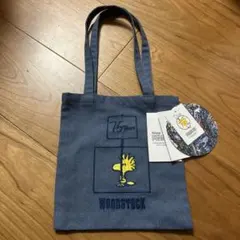 【新品】PEANUTS 75周年記念 ウッドストック トートバッグ　ブルー系