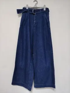 アーバンリサーチドアーズ　ベルト付きデニムワイドパンツ　36