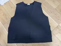 green label relaxing Vネック ニットベスト ブラック