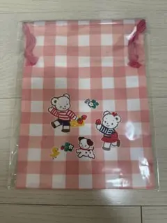 ファミリア　familiar　巾着　ピンク　チェック　リアちゃん　新品タグ付き