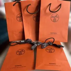HERMES ショップ袋 5枚セット オレンジ