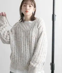 KBF 24AW 2wayネップメッシュニット