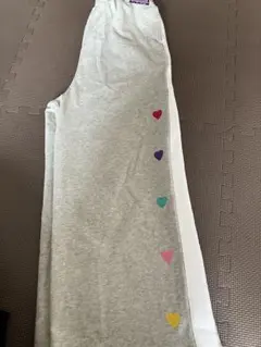 【新品タグ付き】Littc グレー ワイドパンツ ハート刺繍　エルサイズ