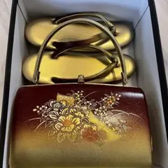 草履 バッグ セット 【お急ぎ発送】振袖 成人式 着物 小物 金 ゴールド 茶