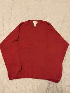 Eddie Bauer クルーネック コットンニット レッド L