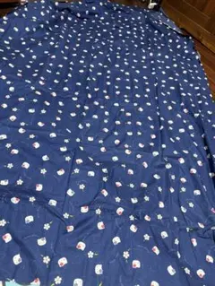 ハローキティ プリント 綿生地 ネイビー　レトロサンリオ　ハギレ　生地　布　生地