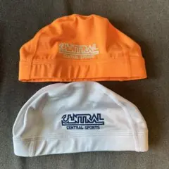 水泳帽 オレンジ ホワイト CENTRAL SPORTS