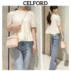CELFORD ブラッシュドレースペプラムトップスセルフォード　アイボリー セルフォード ブラッシュドレースペプラムトップス - メルカリ
