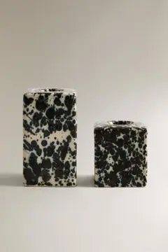 スポット模様のキャンドルホルダー2個セット