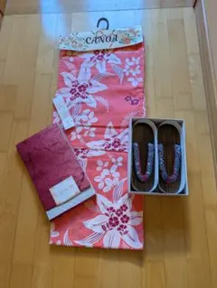 浴衣セット ピンク・帯・下駄セット 未使用